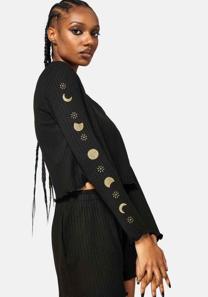 Griffinfly Embroidered Long Sleeved Pyjama Top