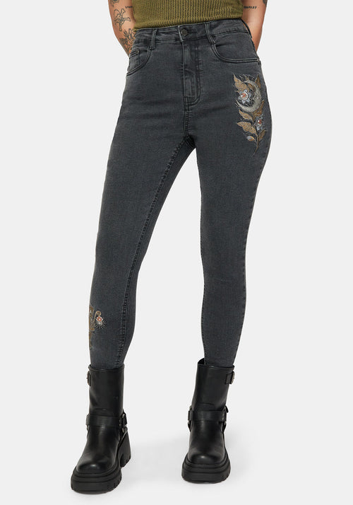 Hexborn Baba Yaga Embroidered Denim Skinny Jean
