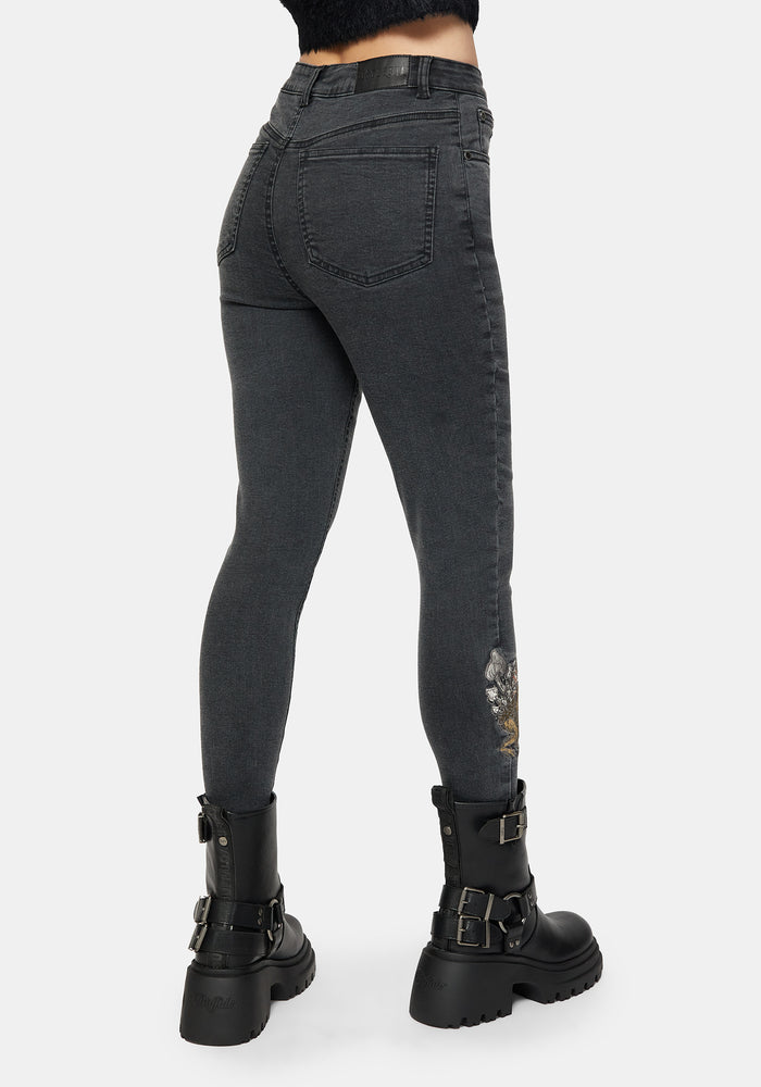 Hexborn Baba Yaga Embroidered Denim Skinny Jean