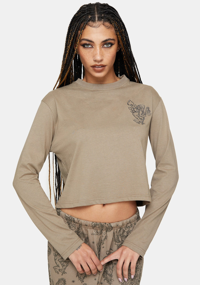 Hexborn Baba Yaga Embroidered Long Sleeve Pyjama Tee