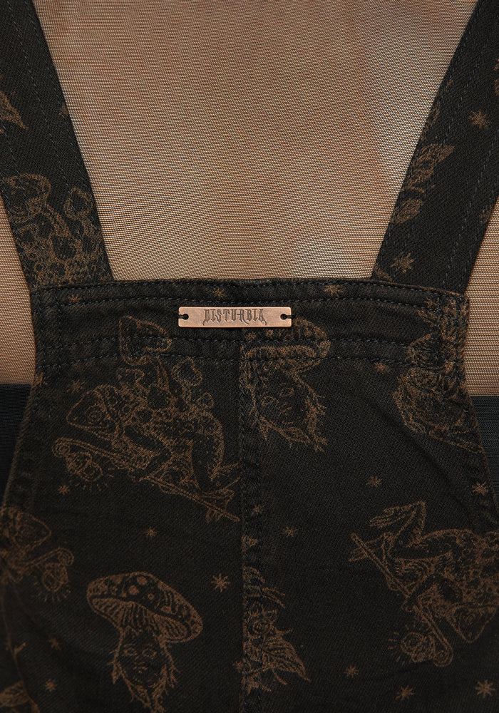 Hexborn Baba Yaga Printed Denim Dungarees