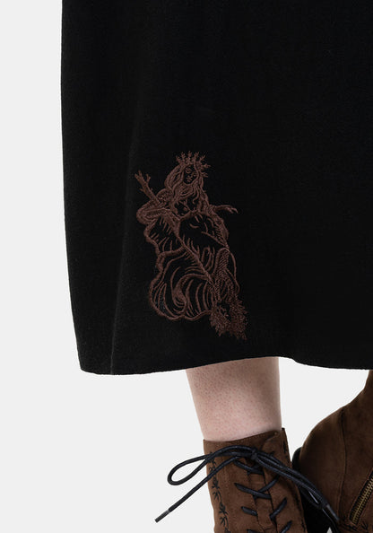 Hexborn Linen-Blend Baba Yaga Embroidered Midi Dress