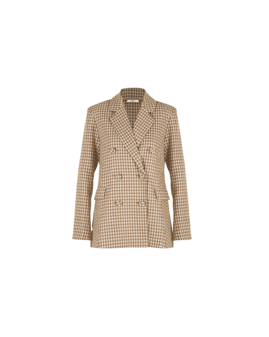 HUTTON BLAZER BROWN GINGHAM