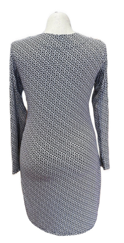 Ibkul Crew V-neck Dress  - Black/White Size L MSP$118
