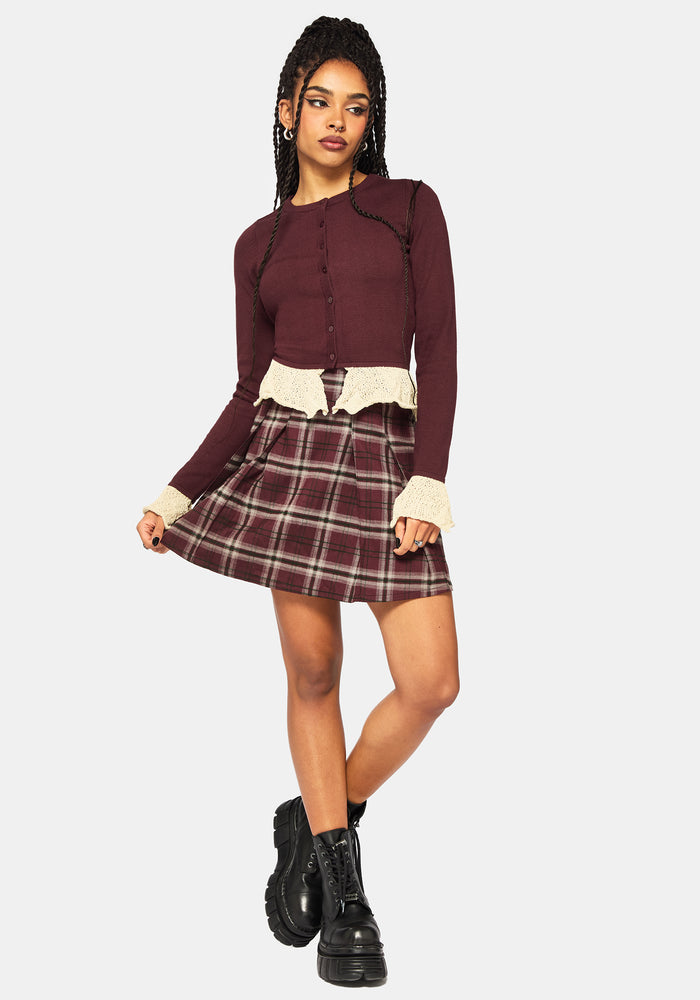 Kiera Pointelle Trim Knit Cardigan