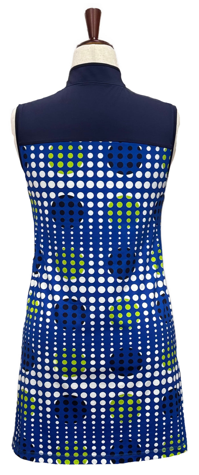 Kinona Navy, White & Green Polka Dot Women's Golf Dress Size M