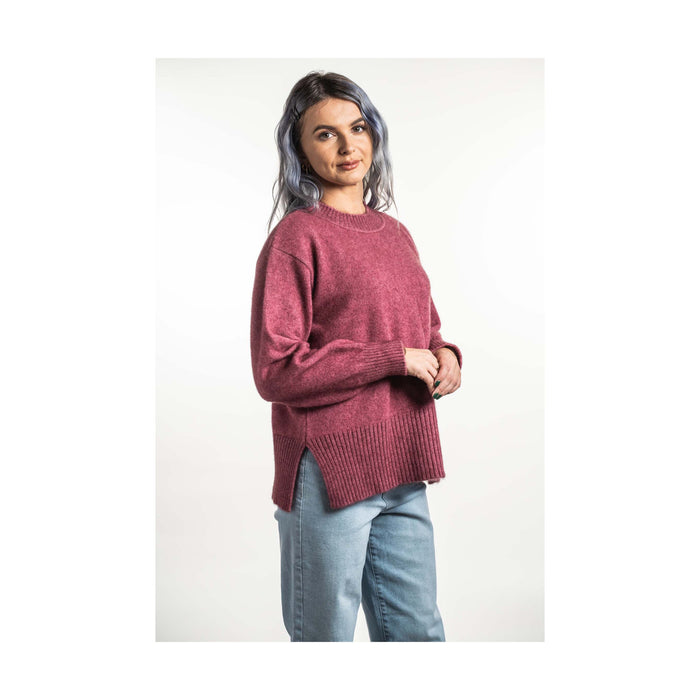 Split Hem Jumper - Rose