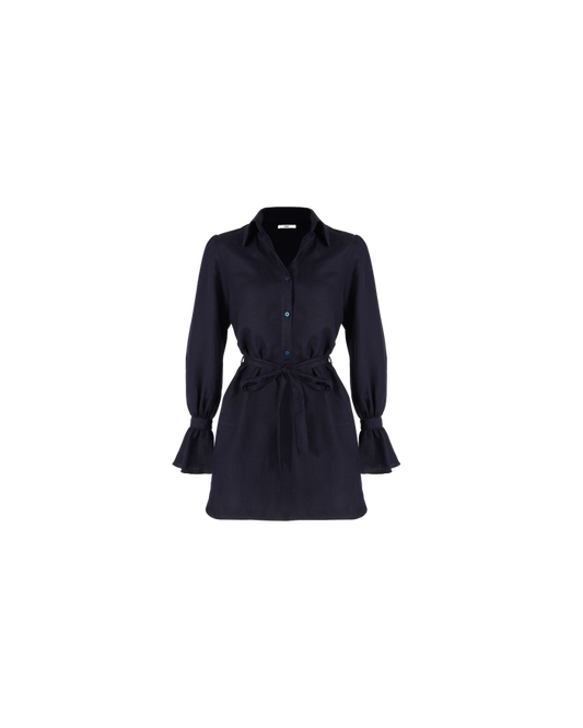 LADYBUG LINEN DRESS NAVY