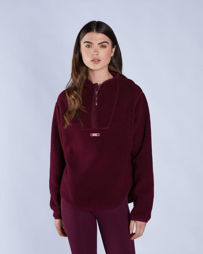 Leia Fleece  Zipper Deep Orchid