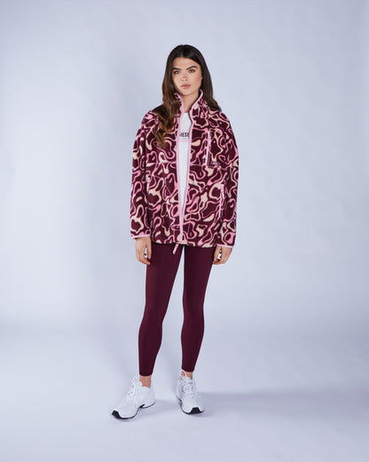 Leilena Fleece Zipper Multi Deep Orchid