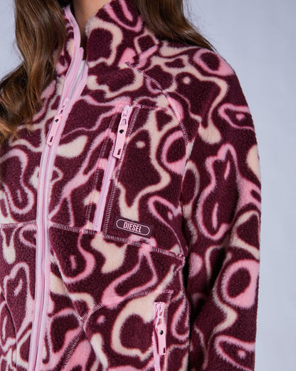 Leilena Fleece Zipper Multi Deep Orchid