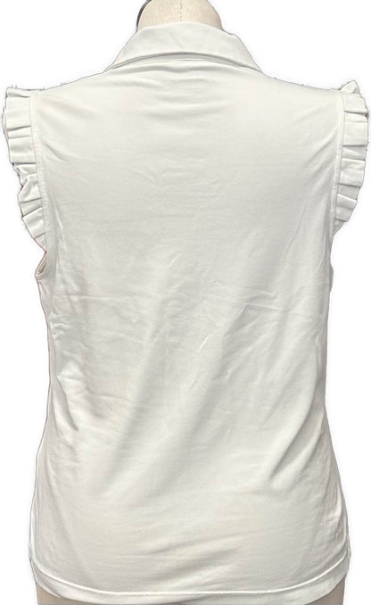 Lilly Pulitzer Luxletic Off White Ruffled Tank Top Size XL