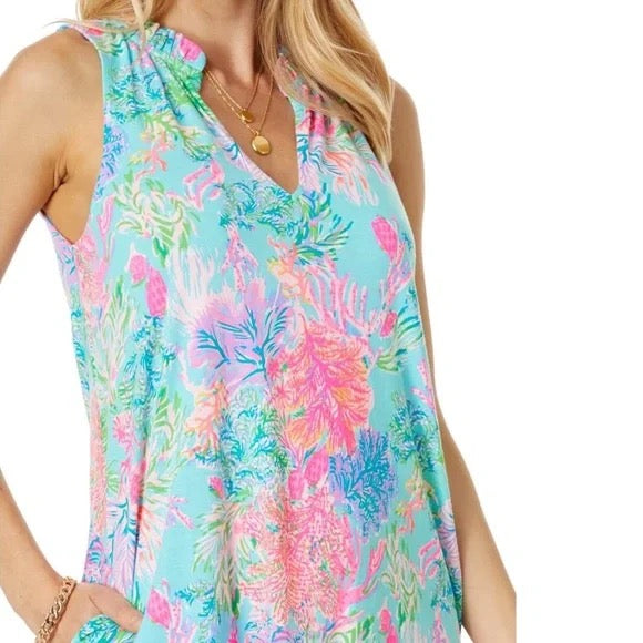 Lilly Pulitzer Malone Dress - Celestial Blue Cay Size S MSP$125