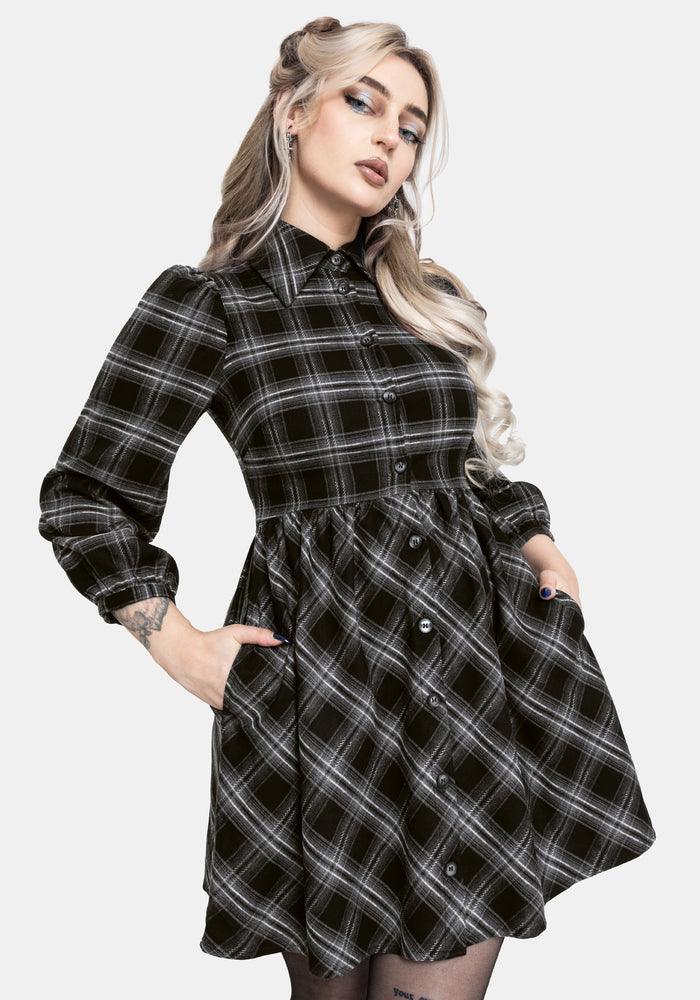 Lochan Check Mini Shirt Dress