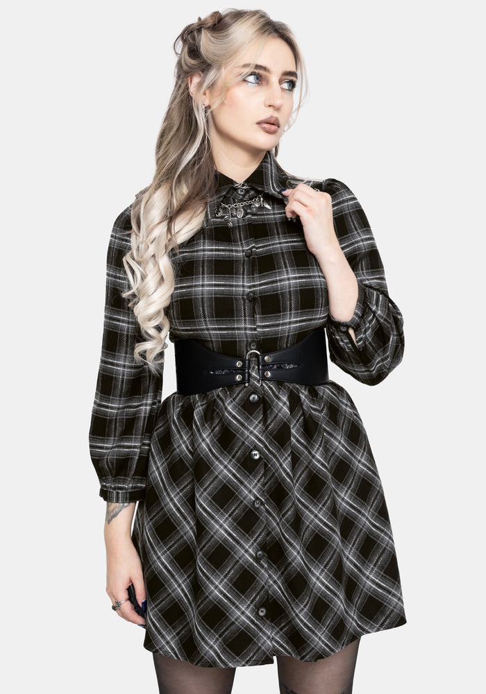 Lochan Check Mini Shirt Dress