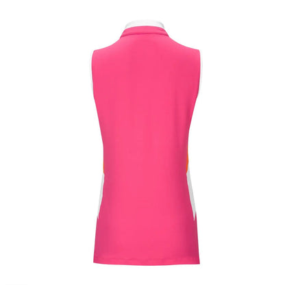 Lohla Sport Britt White, Pink & Orange Sleeveless Golf Top Size XL MSP$130