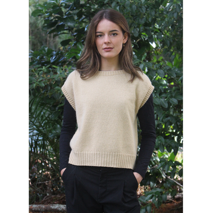Lothlorian - Alpaca Plain Crew Neck Vest (ALP075)Honey