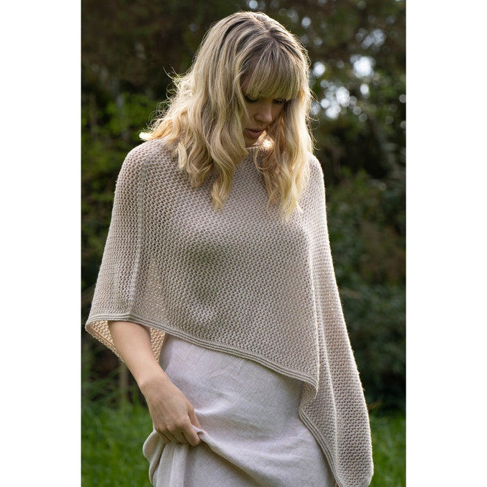 Lothlorian - Merino - Cotton Mesh Poncho (CM080) Sand.