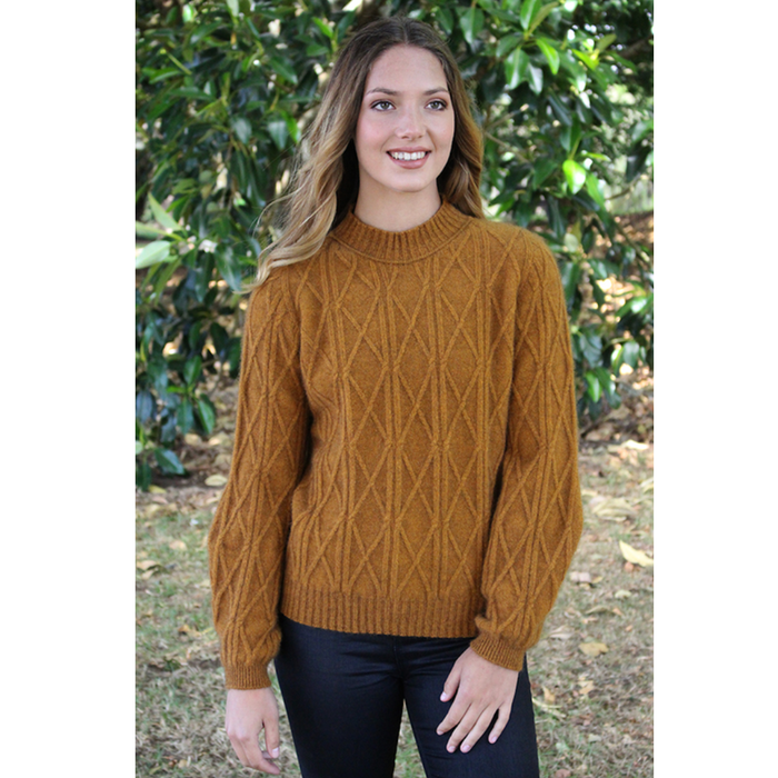 Lothlorian - Merino & Possum Cable Bell Sleeve Jumper