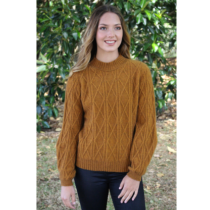 Lothlorian - Merino & Possum Cable Bell Sleeve Jumper