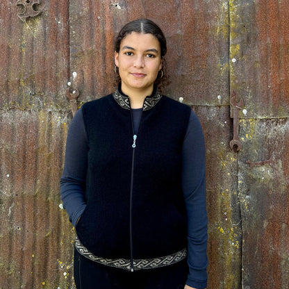Lothlorian - Merino & Possum Motif Zip Vest