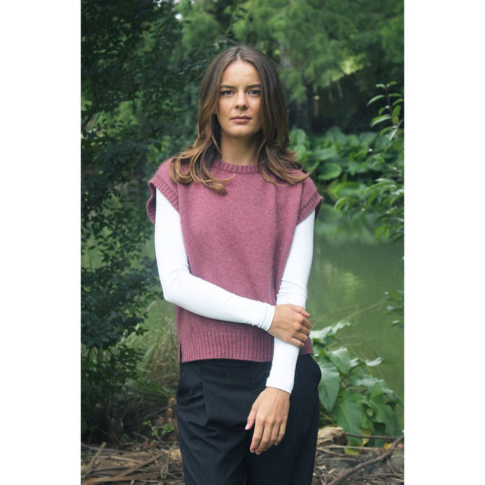 Lothlorian - Merino & Possum Serene Vest (9788)Orchid