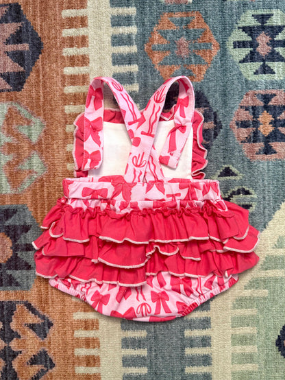 “Mama’s Girl” Bow Print Ruffle Bubble