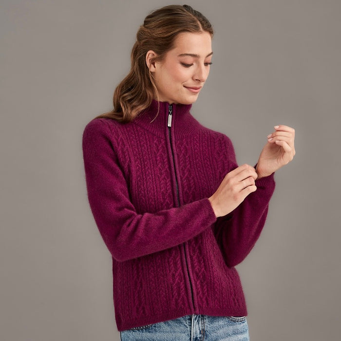 McDonald - Cable Zip Jacket (5039) Berry