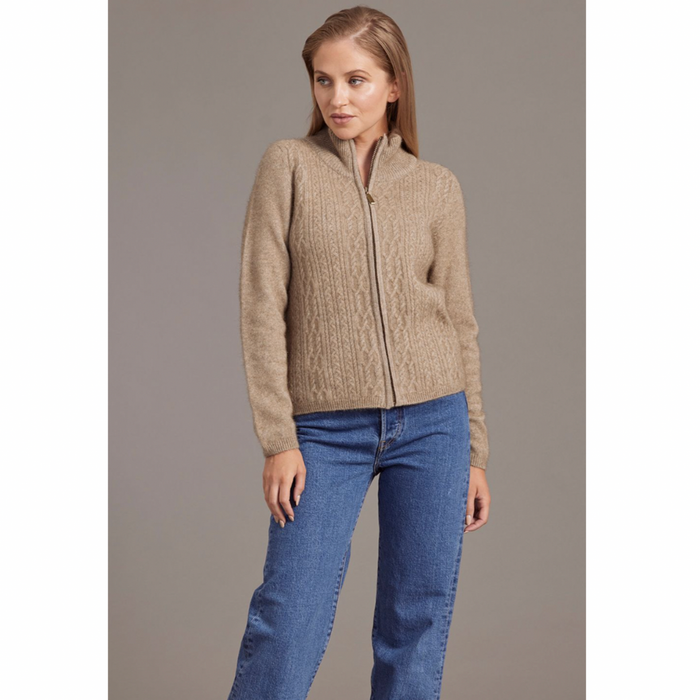 McDonald - Merino & Possum Cable Zip Jacket