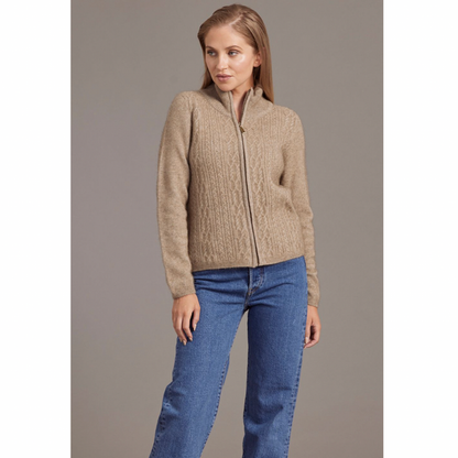 McDonald - Merino & Possum Cable Zip Jacket