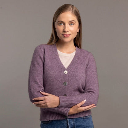 McDonald - Merino - Possum Rib Cardi (5034) Lilac