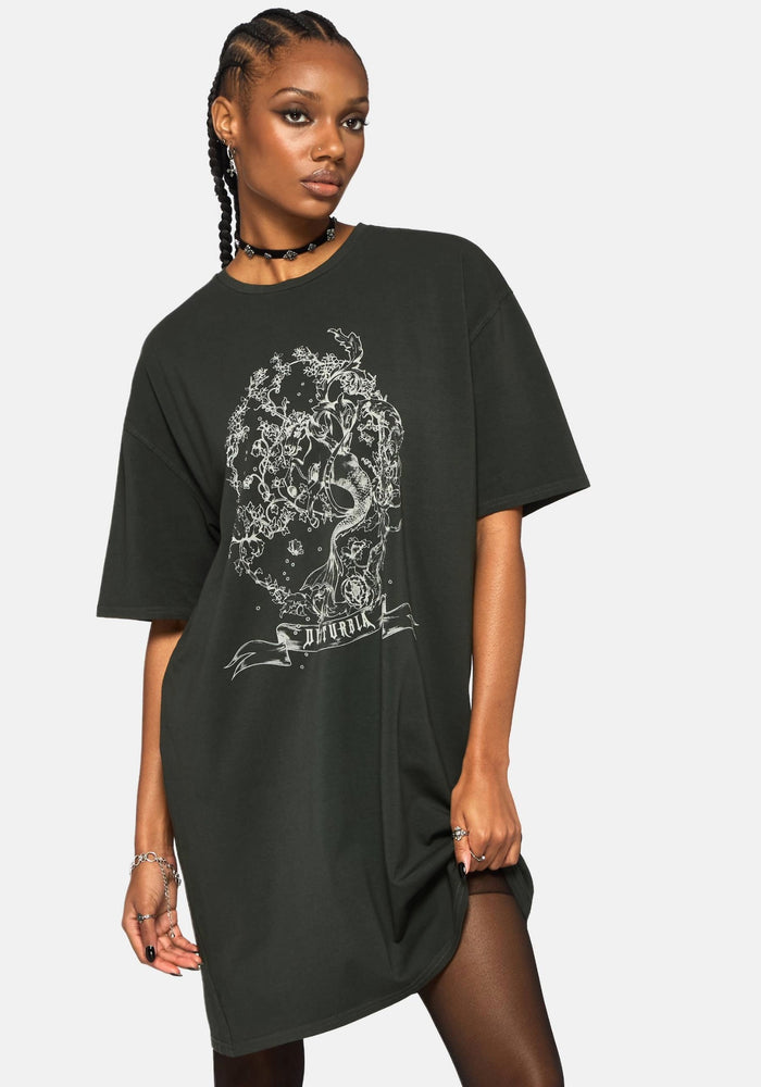 Merunicorn Enchanted Forest Printed Tee Dress