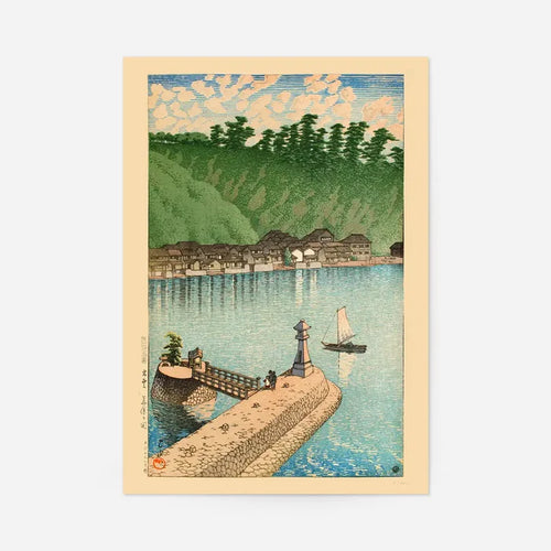 Mihogaseki Beach, Izumo Province Print by Hasui Kawase, Japanese woodblock print, unframed