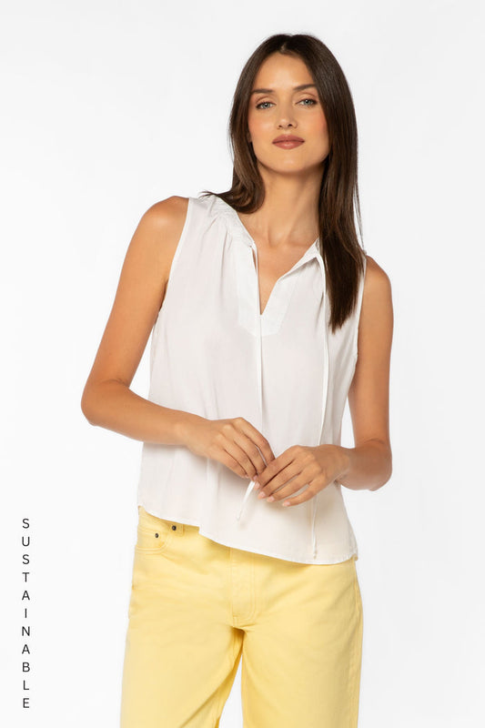 Mireille Optic White Top - Tops - Velvet Heart Clothing