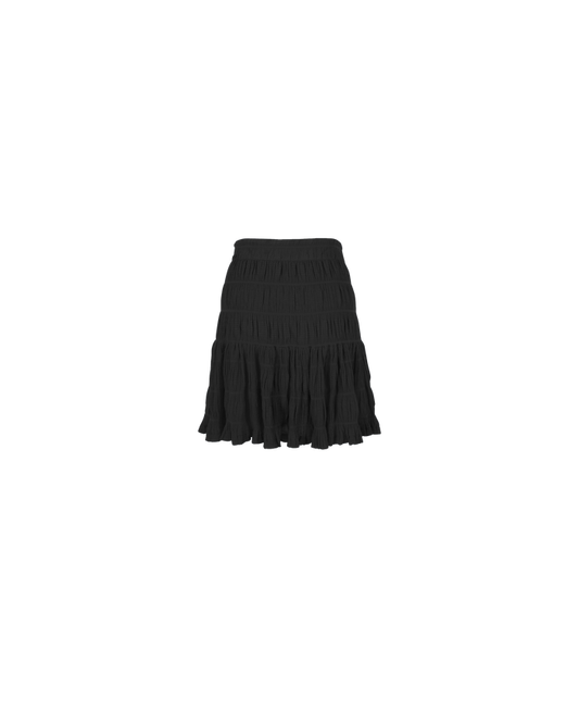 MIRELLA TIERED MINI SKIRT BLACK