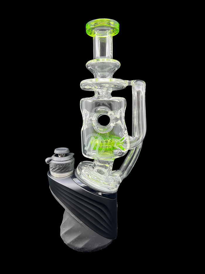 Monark Glass Showerhead Recycler – Assorted Color Glass Percolator Attachment for Puffco Peak