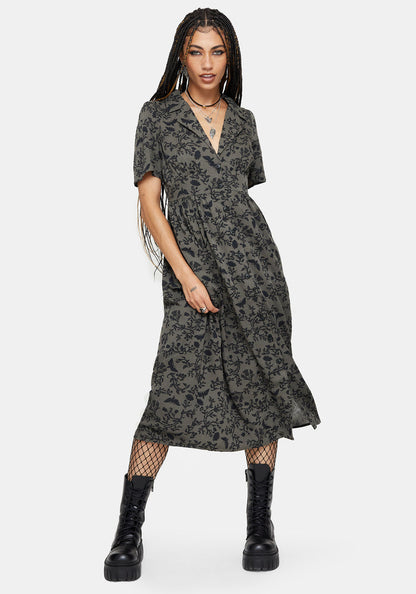 Morgana Midi Shirt Dress - Green