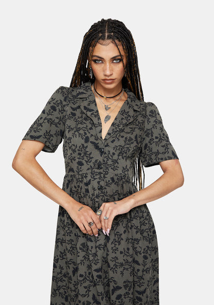 Morgana Midi Shirt Dress - Green