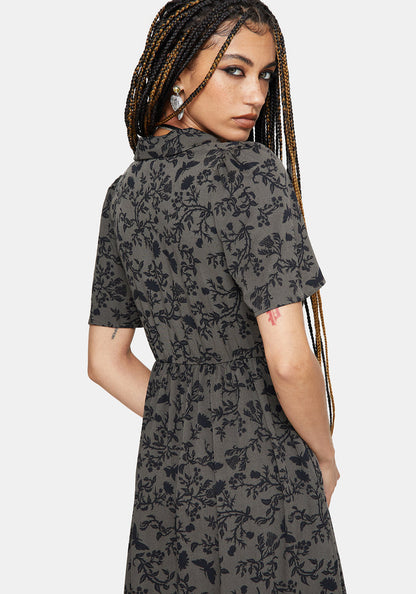 Morgana Midi Shirt Dress - Green
