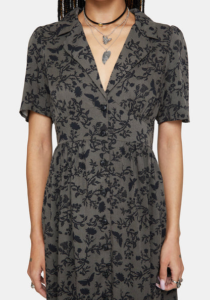 Morgana Midi Shirt Dress - Green