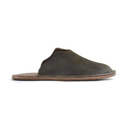 Mr. Grumpy Leather Slippers Olive