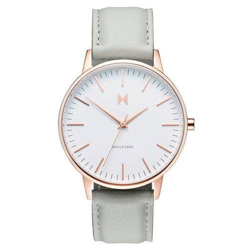 MVMT Boulevard Grey Leather Ladies Slim Watch - DMB01RGGR