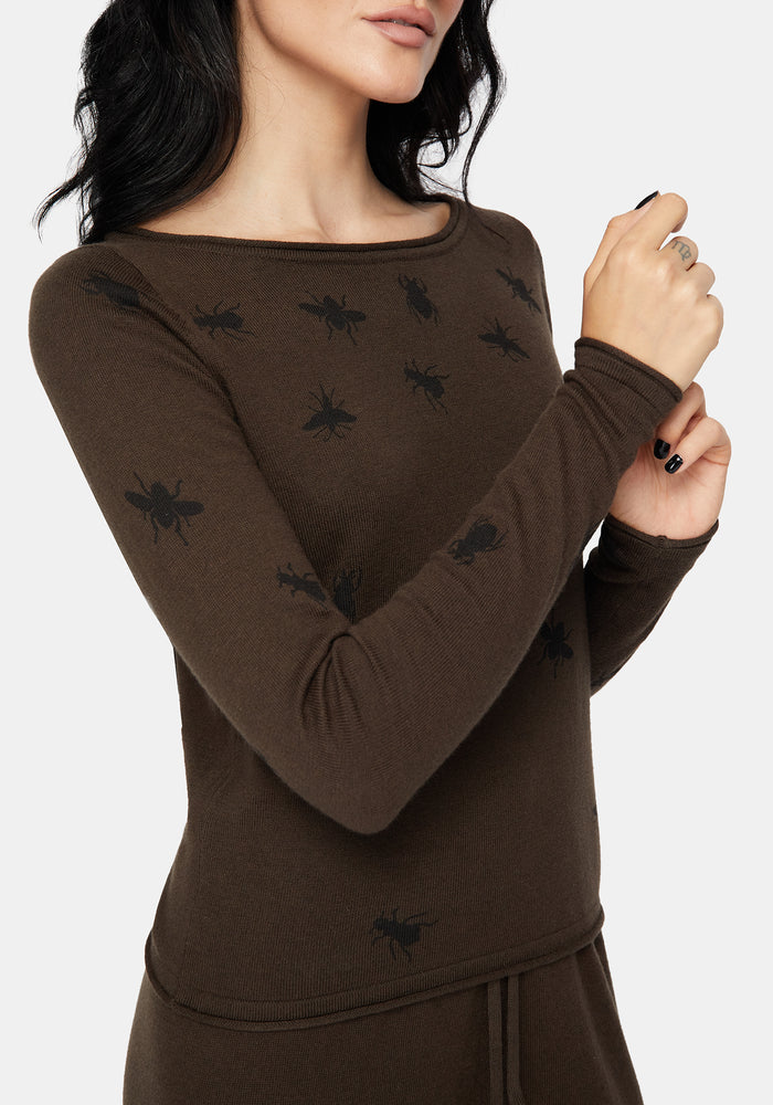 Mythidra Bug Printed Lounge Knit Top