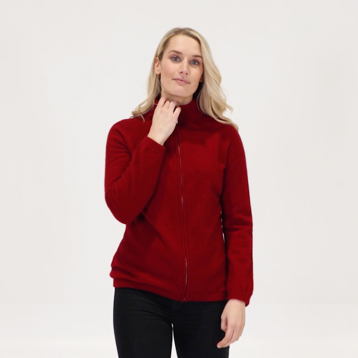 Native World - Merino & Possum Full Zip Jacket (NB485)Berry