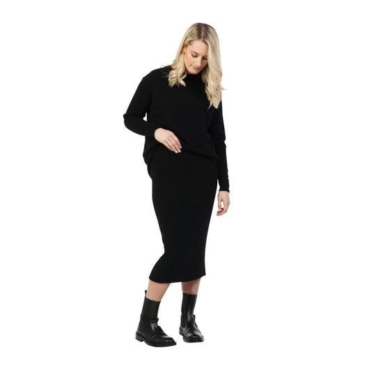 Native World - Merino & Possum Ribbed Skirt (NE859)