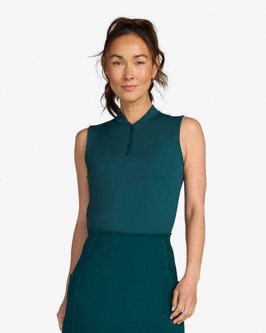 New Bad Birdie Women's Blade Sleeveless Golf Polo - Lush Green