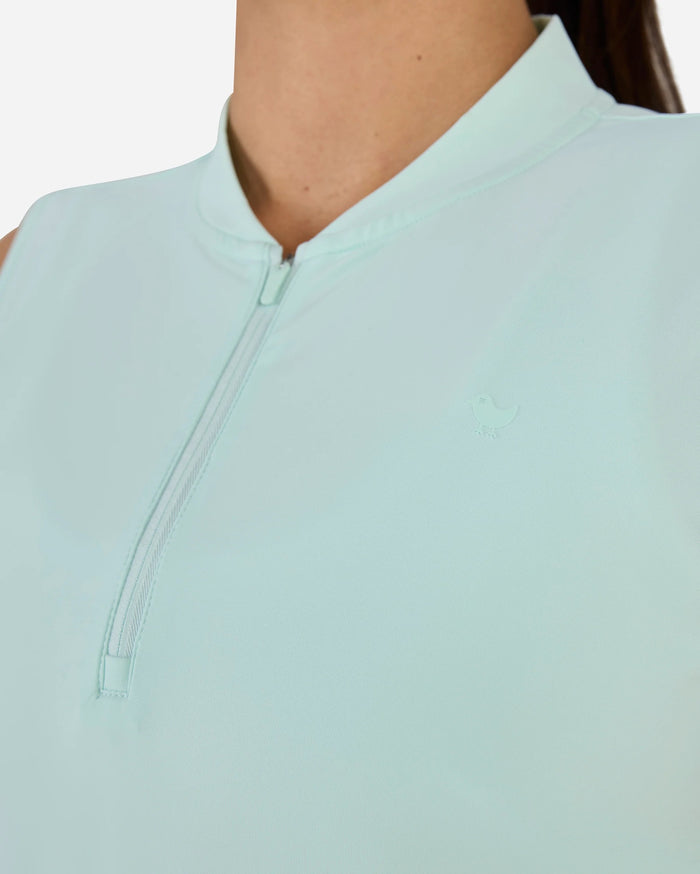 New Bad Birdie Women's Blade Sleeveless Golf Polo - Minty Fresh