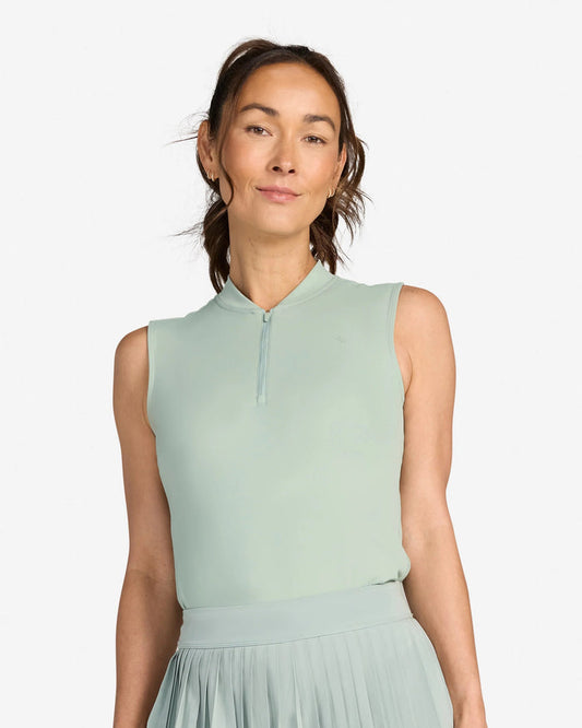 New Bad Birdie Women's Blade Sleeveless Golf Polo - Washed Sage