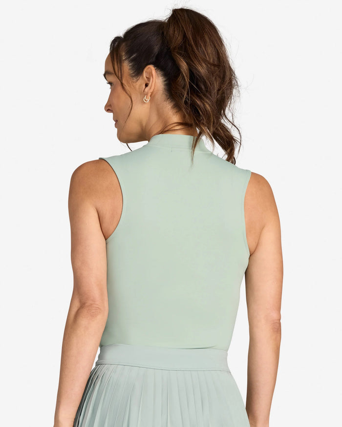 New Bad Birdie Women's Blade Sleeveless Golf Polo - Washed Sage