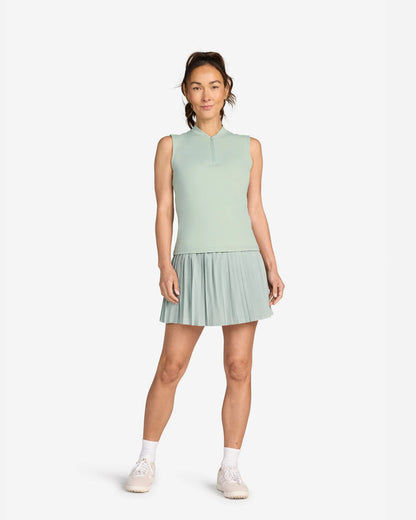 New Bad Birdie Women's Blade Sleeveless Golf Polo - Washed Sage